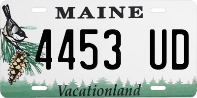ME license plate 4453UD