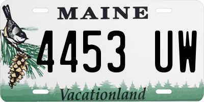 ME license plate 4453UW