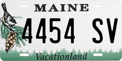 ME license plate 4454SV