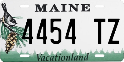 ME license plate 4454TZ