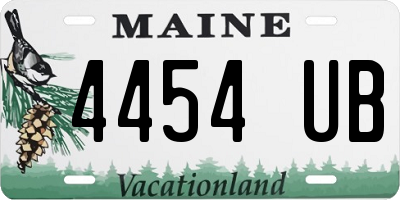ME license plate 4454UB