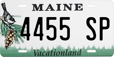 ME license plate 4455SP