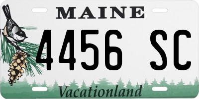 ME license plate 4456SC