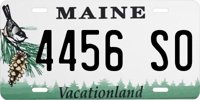 ME license plate 4456SO