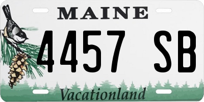 ME license plate 4457SB