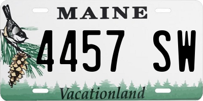 ME license plate 4457SW