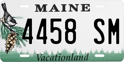 ME license plate 4458SM
