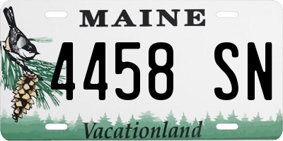 ME license plate 4458SN