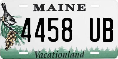 ME license plate 4458UB