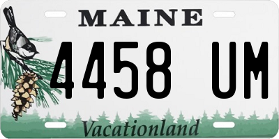 ME license plate 4458UM