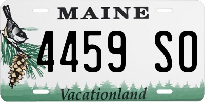 ME license plate 4459SO
