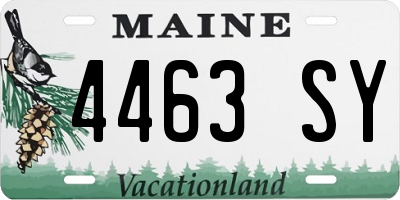ME license plate 4463SY