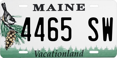 ME license plate 4465SW