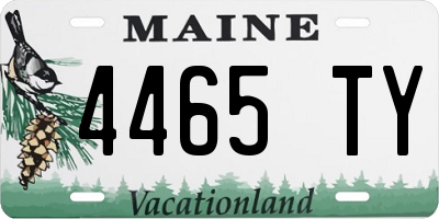 ME license plate 4465TY