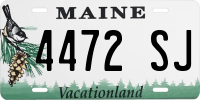 ME license plate 4472SJ
