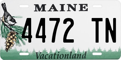 ME license plate 4472TN