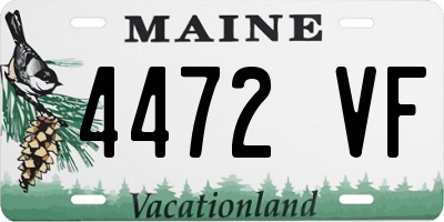 ME license plate 4472VF