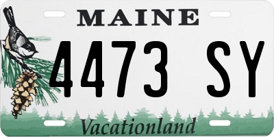 ME license plate 4473SY