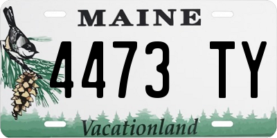 ME license plate 4473TY