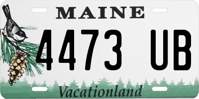 ME license plate 4473UB