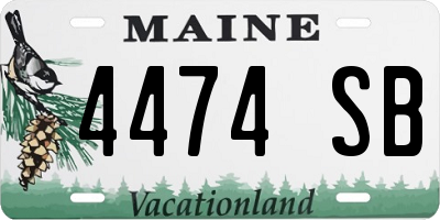 ME license plate 4474SB