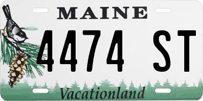 ME license plate 4474ST