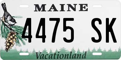 ME license plate 4475SK