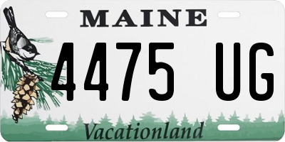 ME license plate 4475UG