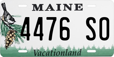 ME license plate 4476SO