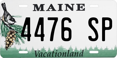 ME license plate 4476SP