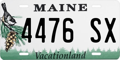 ME license plate 4476SX