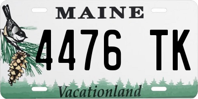 ME license plate 4476TK
