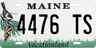 ME license plate 4476TS