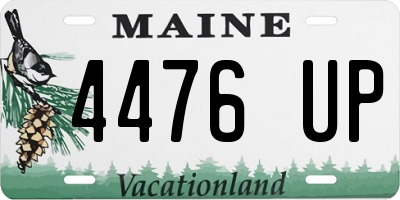 ME license plate 4476UP