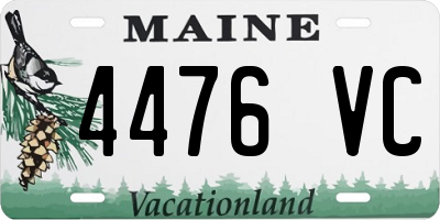 ME license plate 4476VC