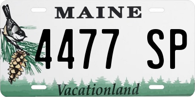 ME license plate 4477SP