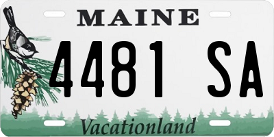 ME license plate 4481SA