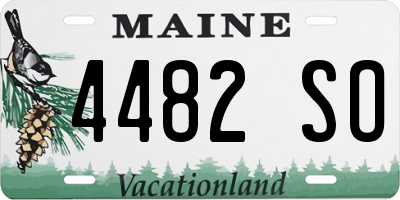 ME license plate 4482SO