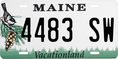 ME license plate 4483SW