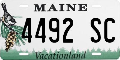 ME license plate 4492SC