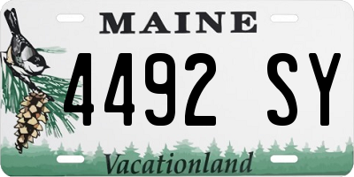 ME license plate 4492SY