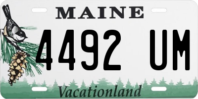 ME license plate 4492UM