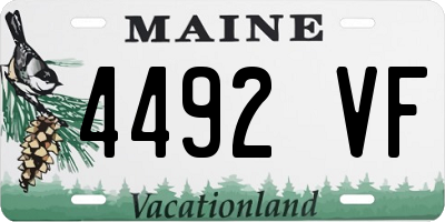 ME license plate 4492VF