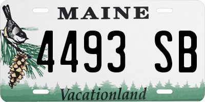 ME license plate 4493SB