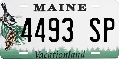 ME license plate 4493SP