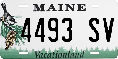 ME license plate 4493SV