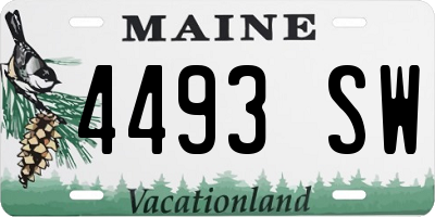 ME license plate 4493SW