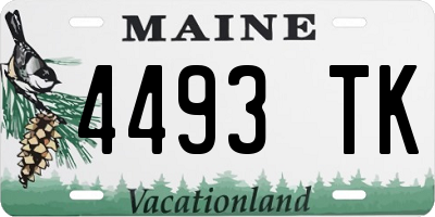 ME license plate 4493TK