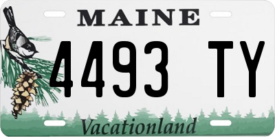 ME license plate 4493TY