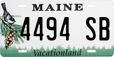 ME license plate 4494SB